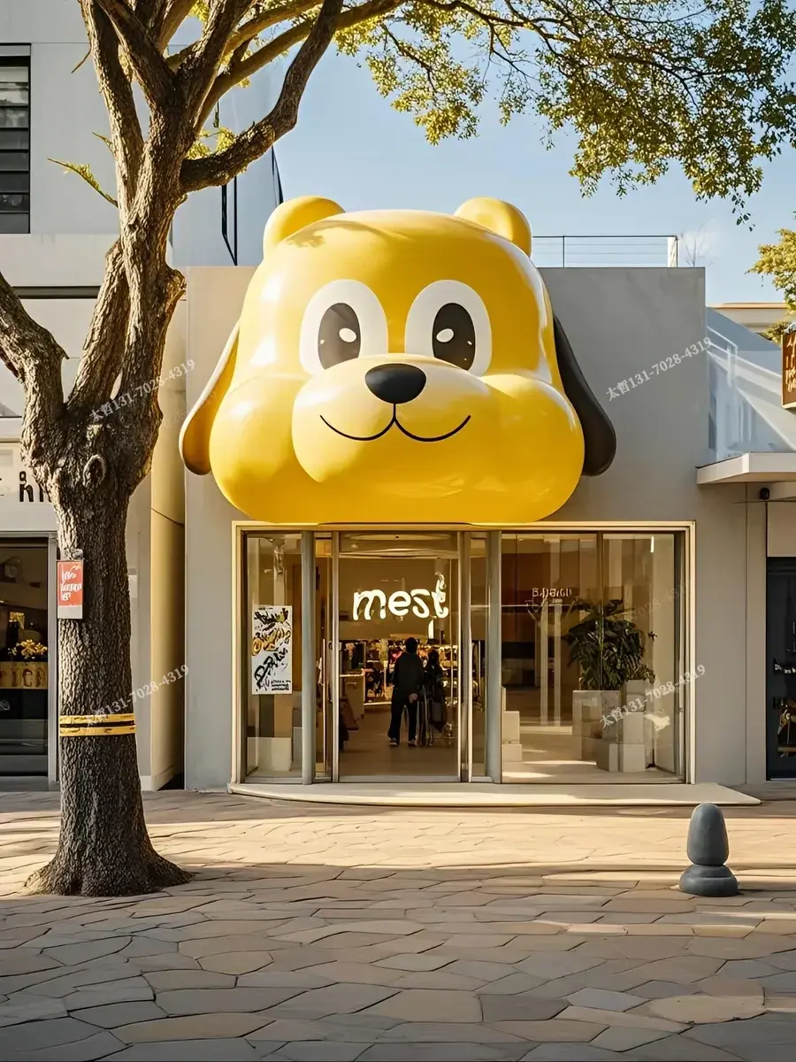3d店铺门头灯光3个场景
